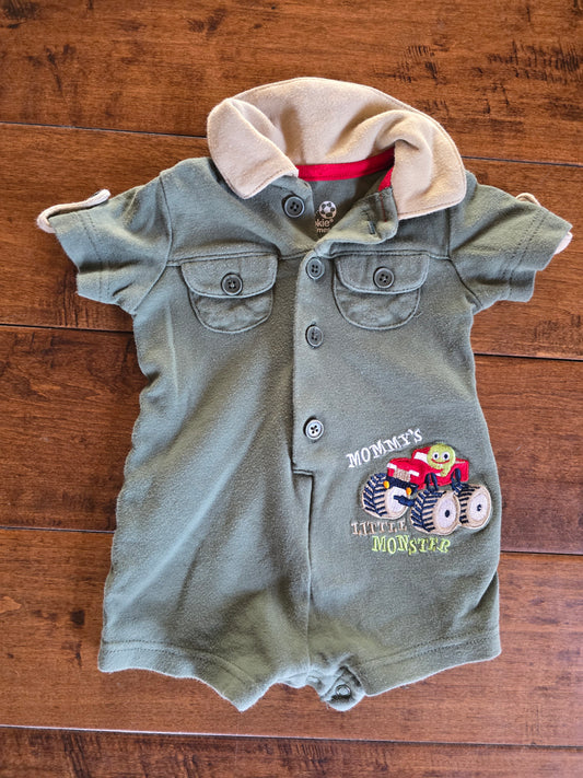 OkieDokie Boys Mommy Monster Romper-9/12M