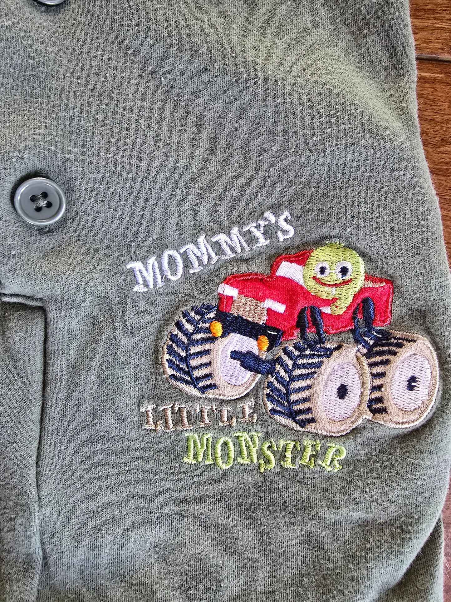 OkieDokie Boys Mommy Monster Romper-9/12M