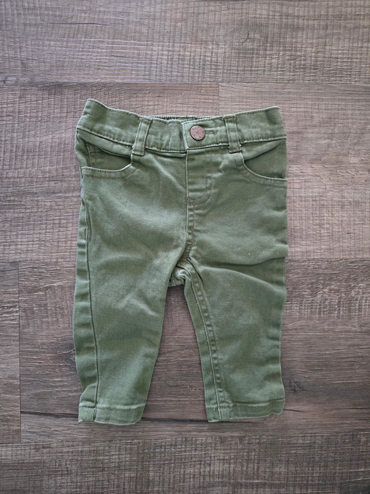 Garanimals Girls Green Pull On Pants-3/6M