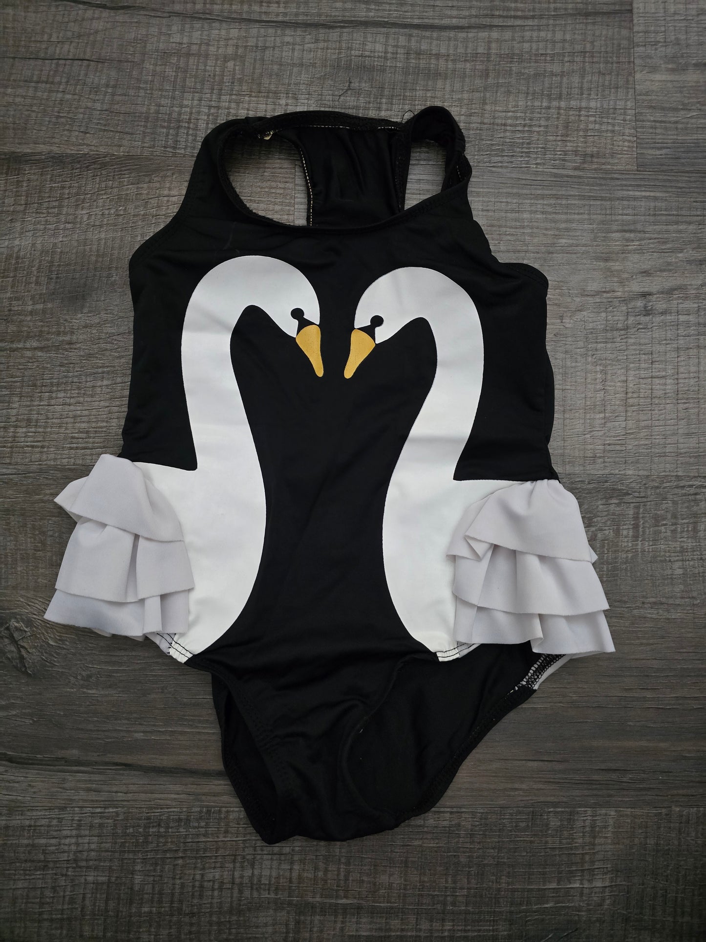 Girls Swan One Piece Swimsuit-24M