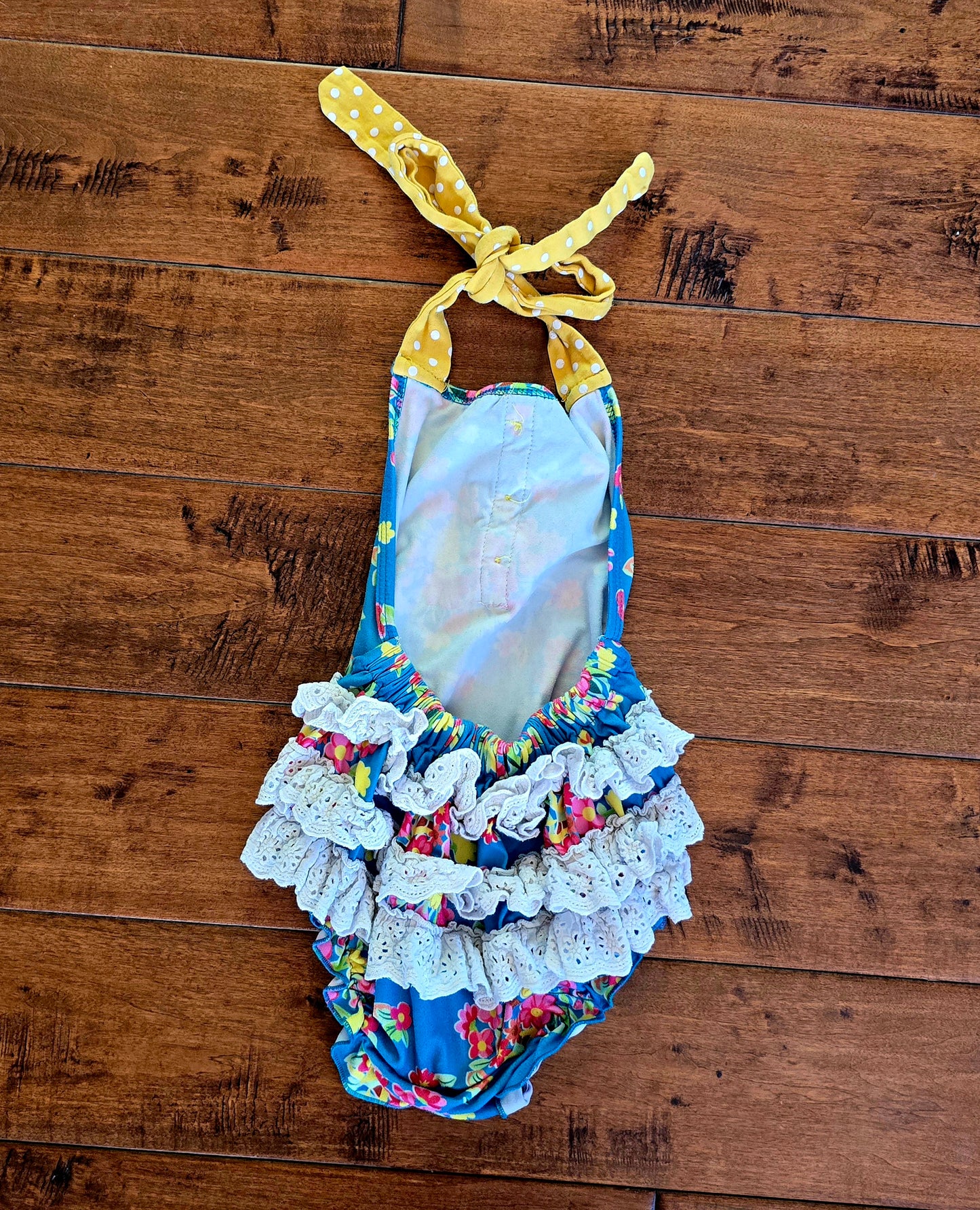 Girls Floral Sleeveless Onesie Romper-18/24M