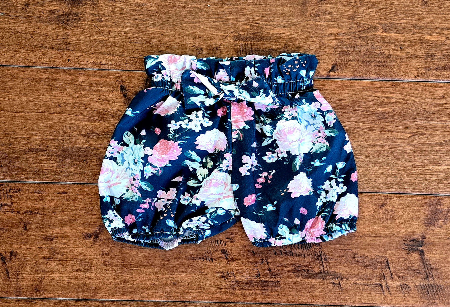Girls Floral Pull-On Shorts-3/6M