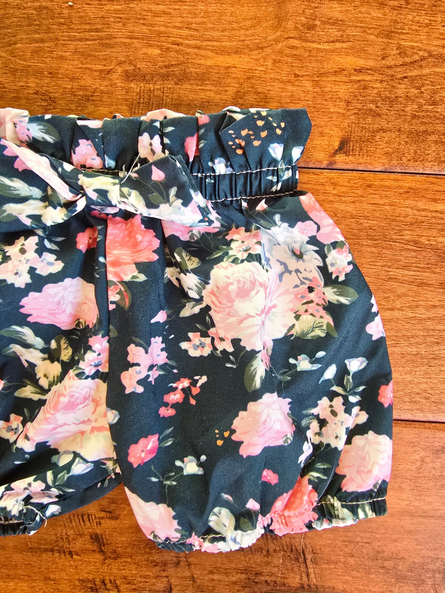 Girls Floral Pull-On Shorts-3/6M