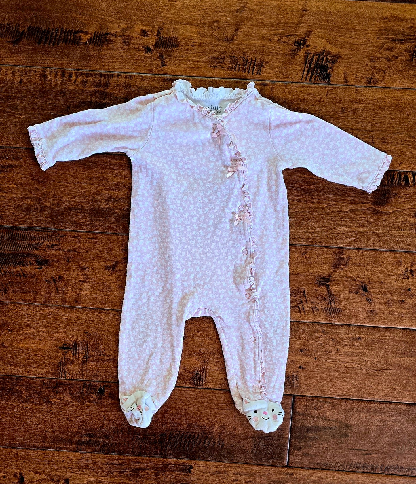 Child of Mine Girls Snug Fit Snap Front One Piece Pajama-6/9M