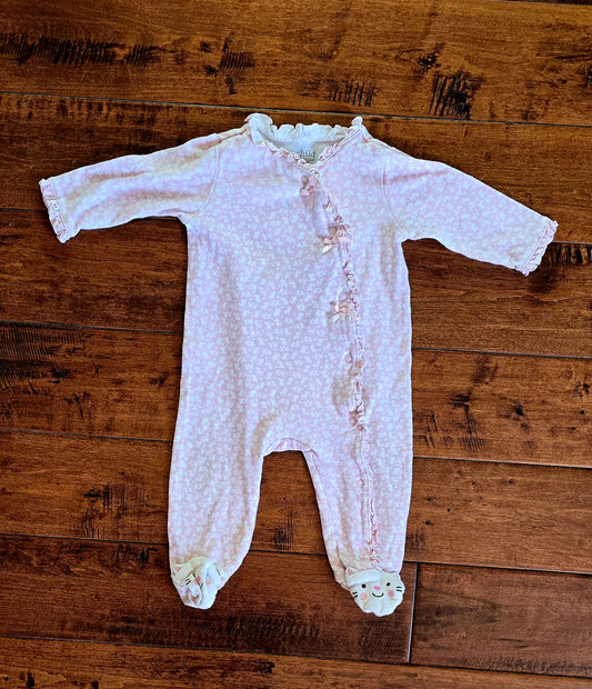 Child of Mine Girls Snug Fit Snap Front One Piece Pajama-6/9M