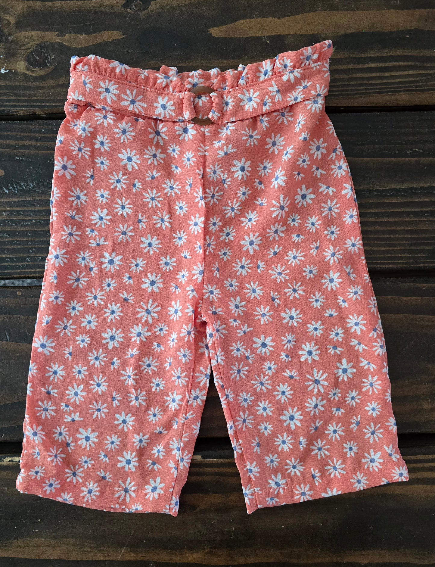 Girls Floral High Waisted Wide-leg Pants-12M