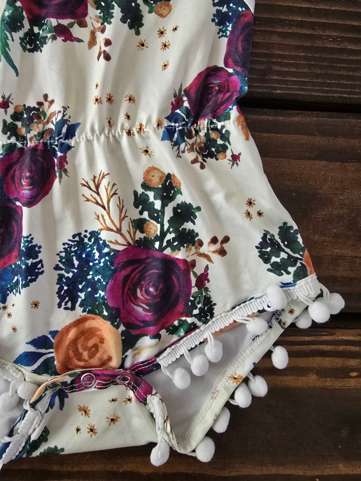 Girls Floral Boho Baby Romper-3/6M
