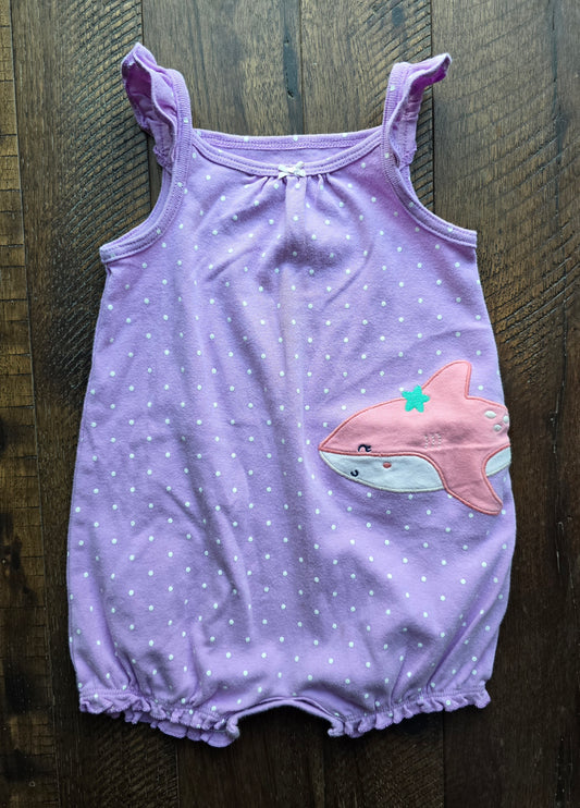 Carter's Girls Shark Baby Romper-18m