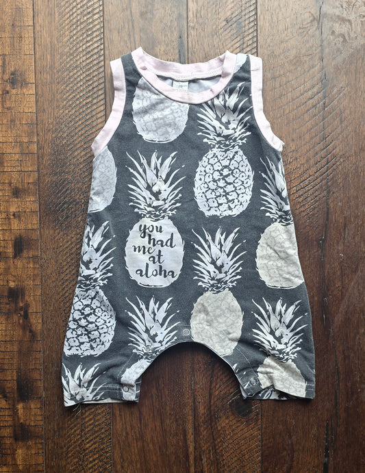 Girls Pineapple Romper-3/6M