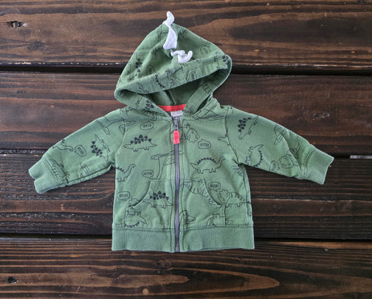 Carter's Boys Dinosaur Front Zip Hoodie-3M