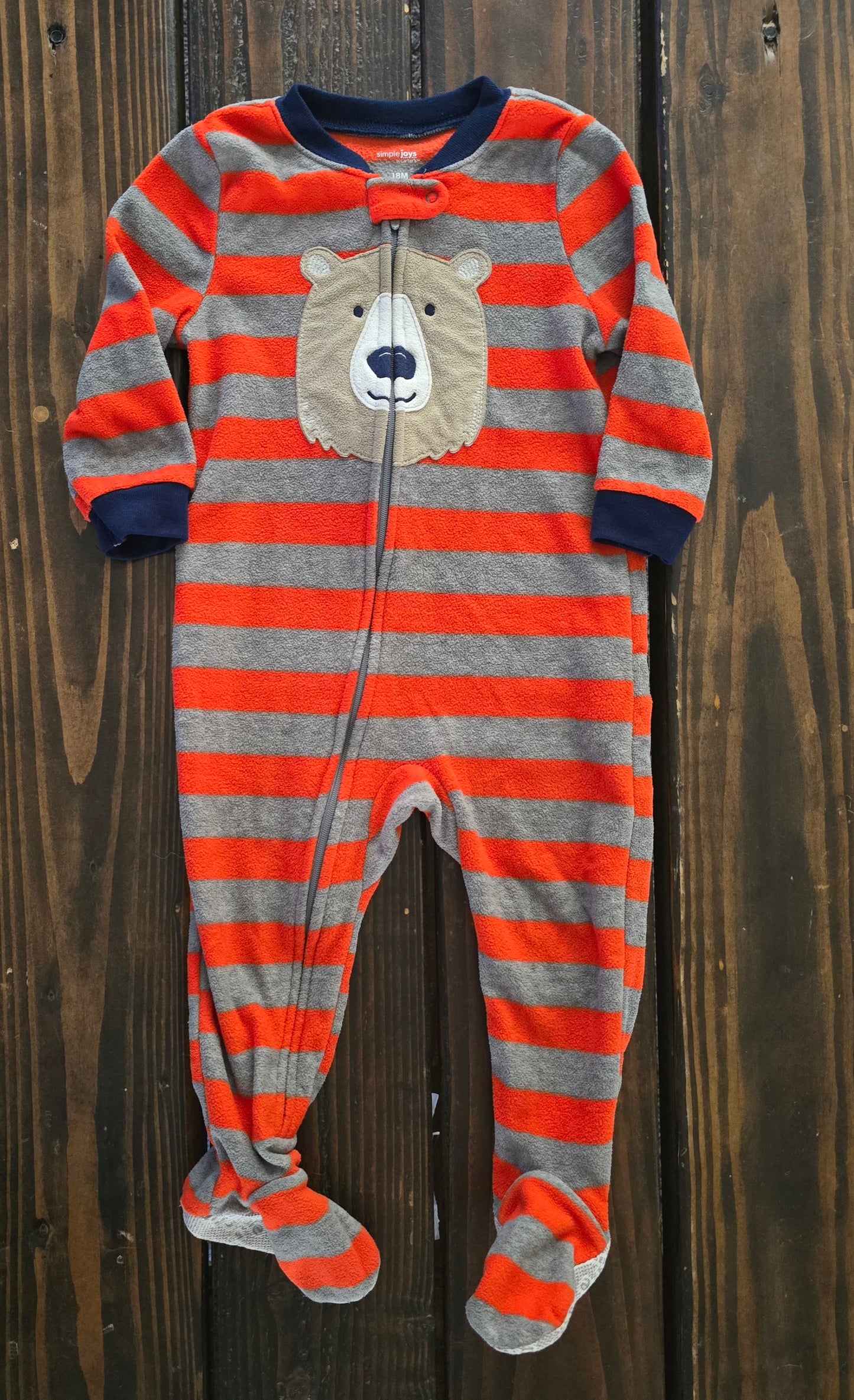 Simple Joy Boys Fleece Snug Fit 2-Way-Zip One Piece Pajama-18M