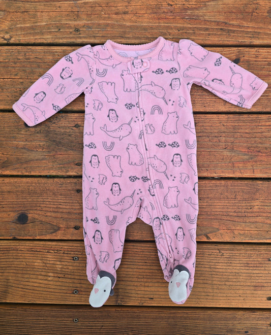 Simple Joys Girls Snug Fit Zip Pajama-0/3M
