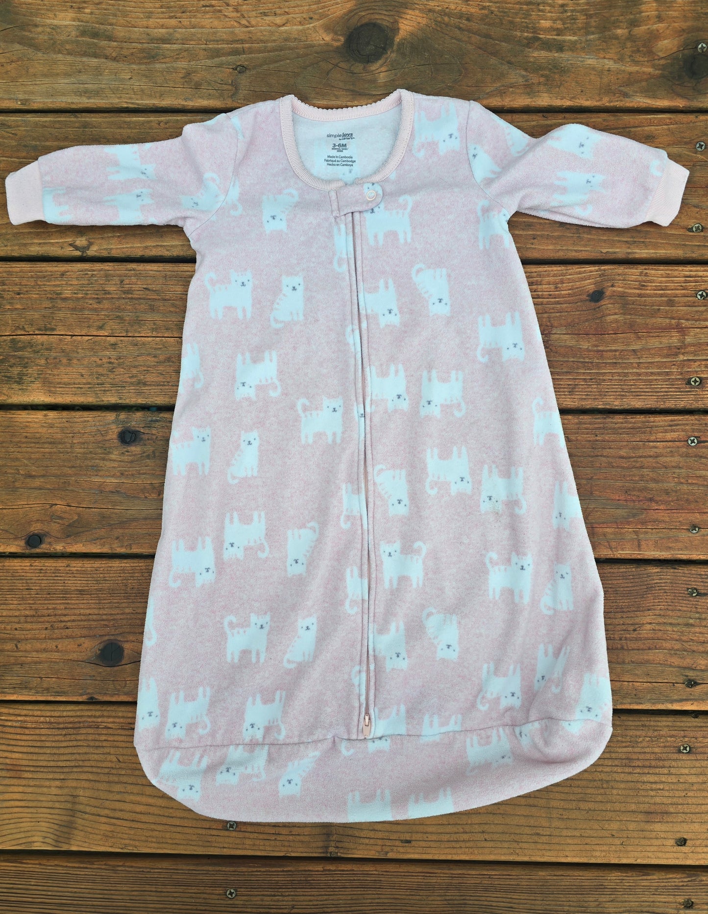 Simple Joys Girls Long Sleeve Wearable Blanket-3/6M