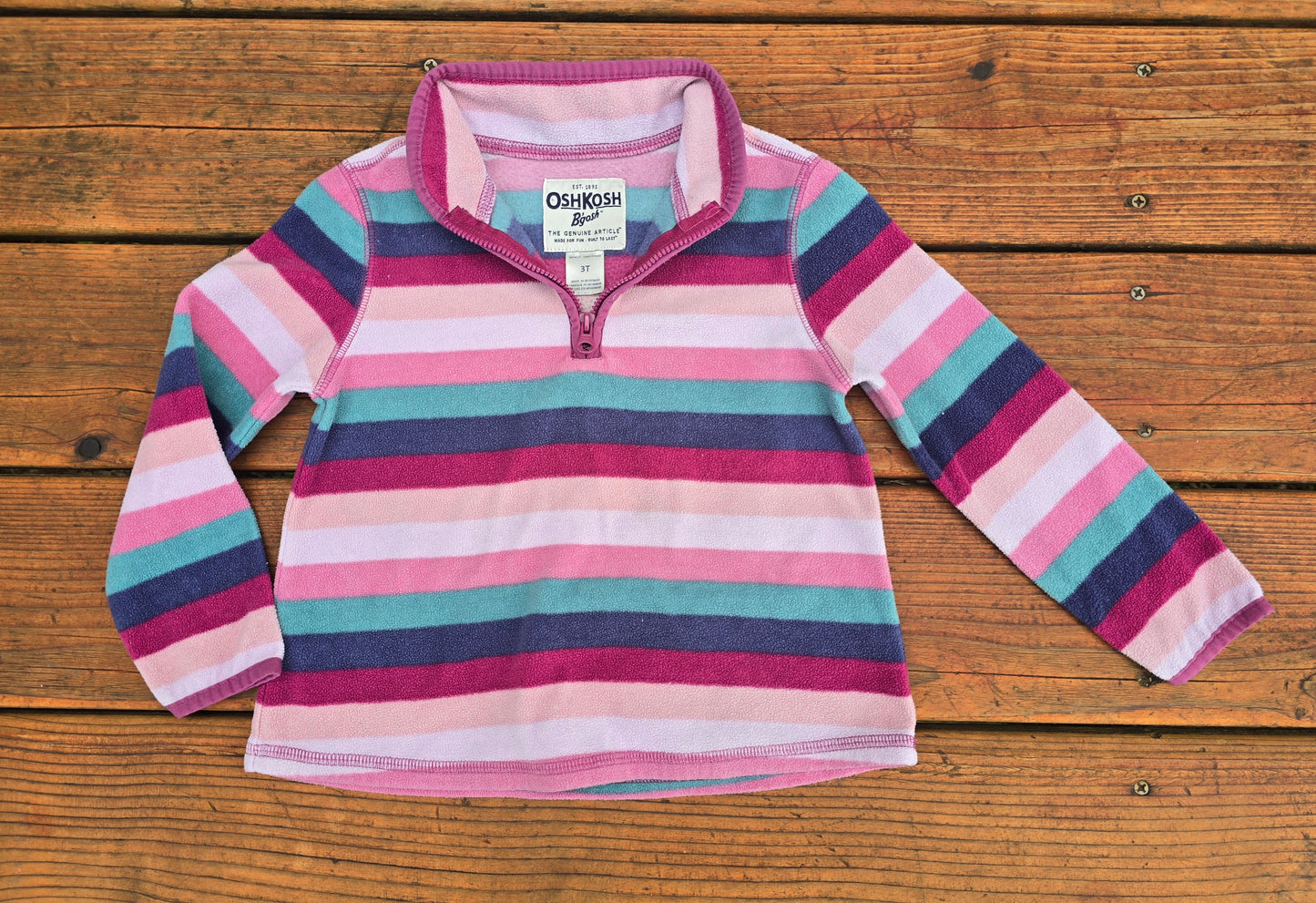 OshKosh Girls Pull Over 1/4 Zip Sweatshirt-3T