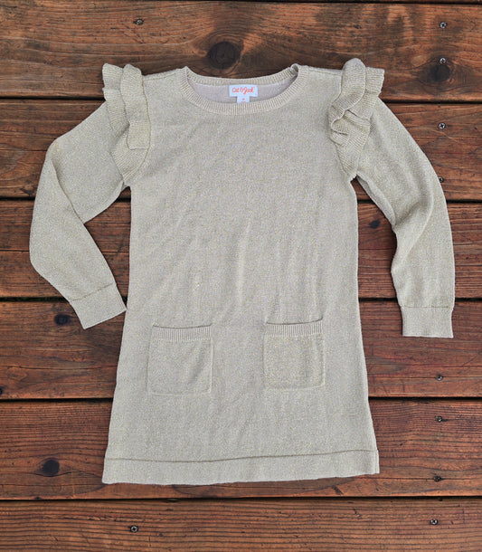 Cat&Jack Girls Gold Long Sleeve Dress-5T