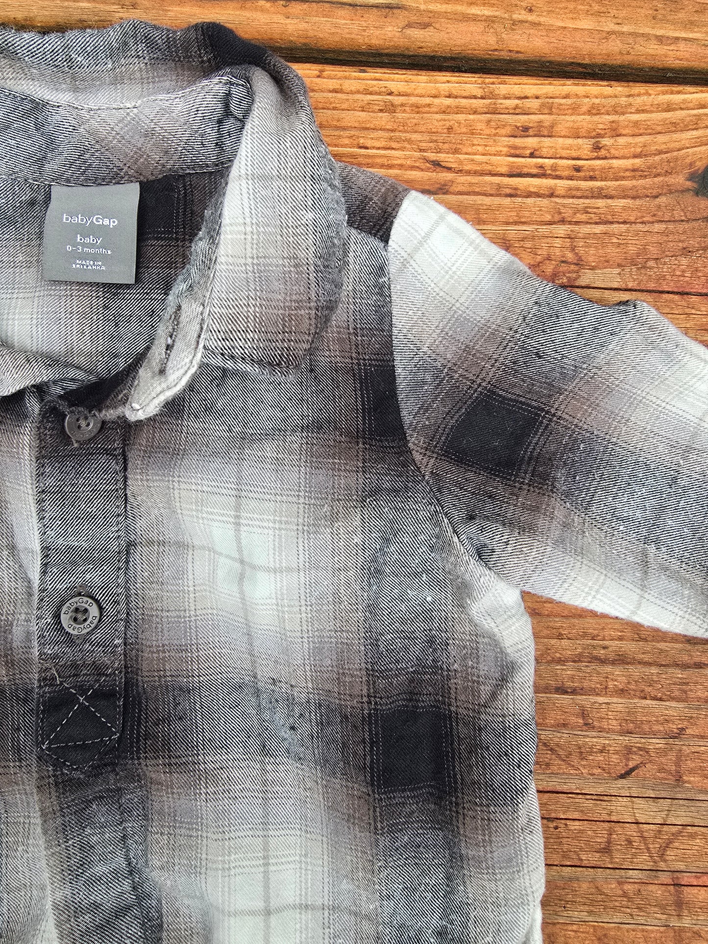 Gap Boys Plaid Button Down Shirt-0/3M