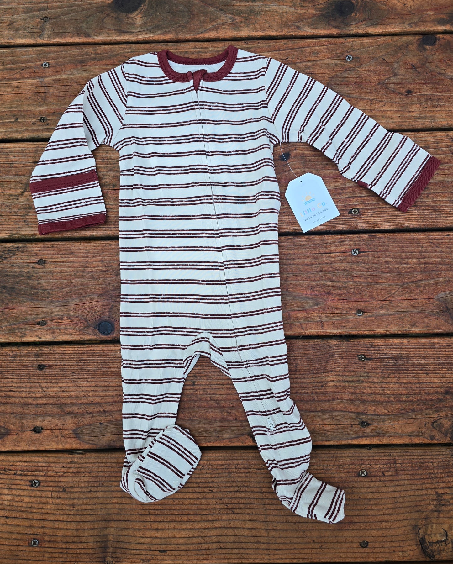 NWT LIttle Co Boys Snug Fit Zip Pajama-9M