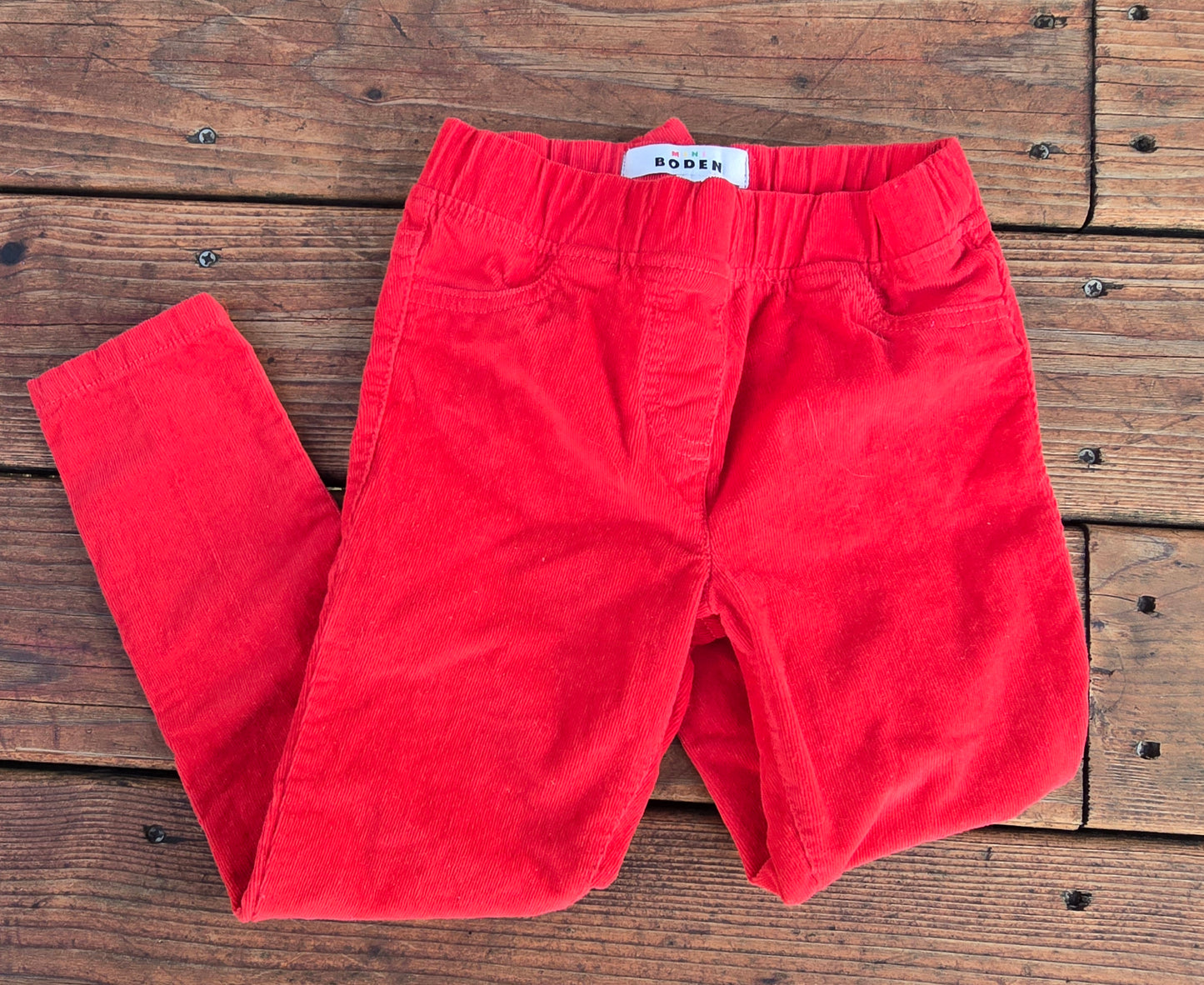Mini Boden Girls Red Cord Pants-5