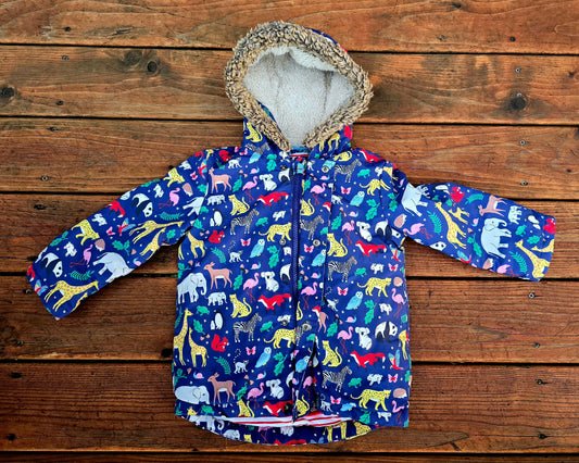 Boden Girls Navy 2 In 1 Padded Coat-3T/4T