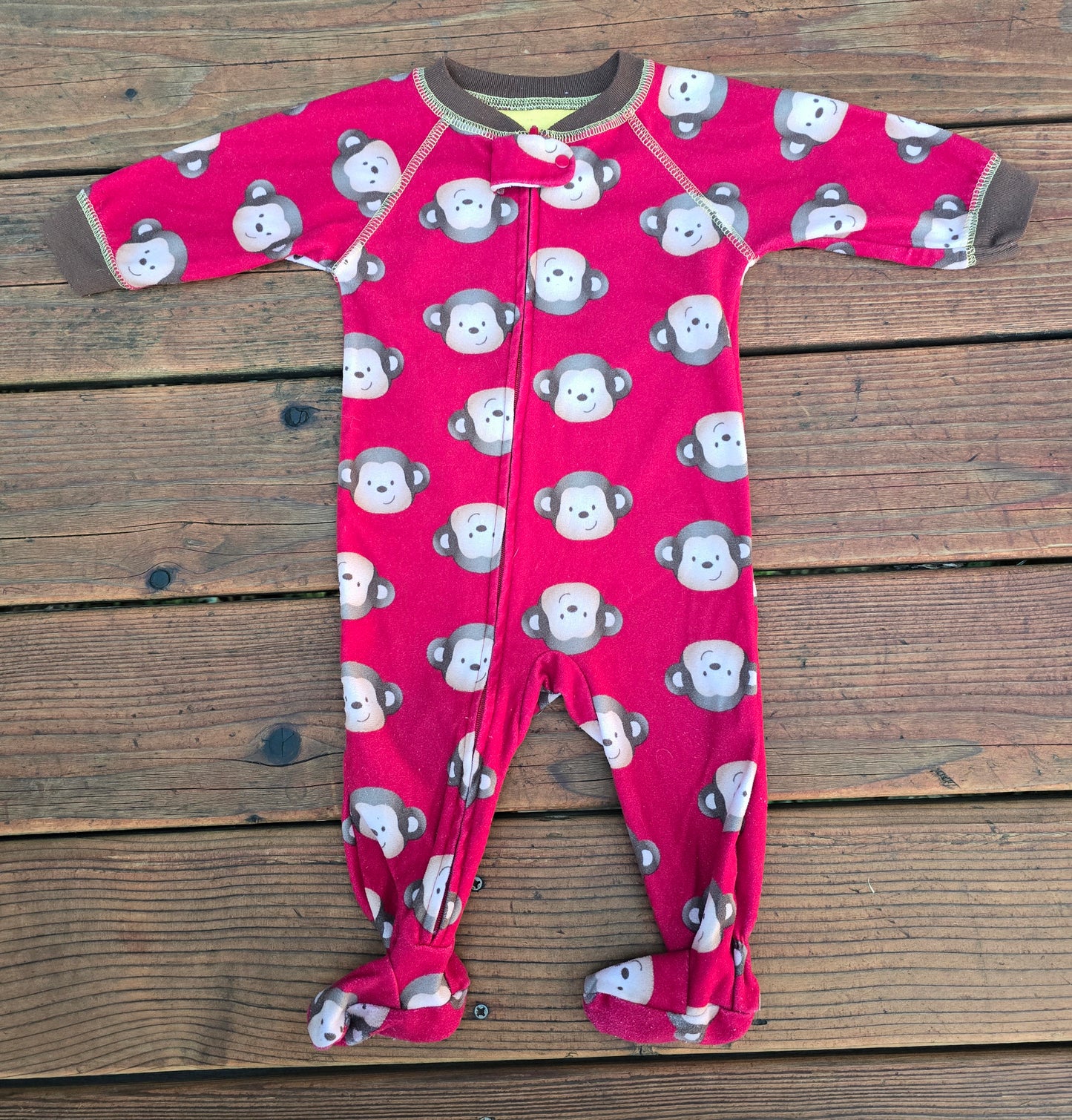 Carter's Boys Monkey Face Snug Fit Zip-6M
