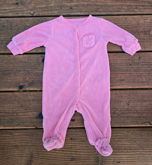 Carter's Girls Terry Cloth Snap Front Pajama-3M