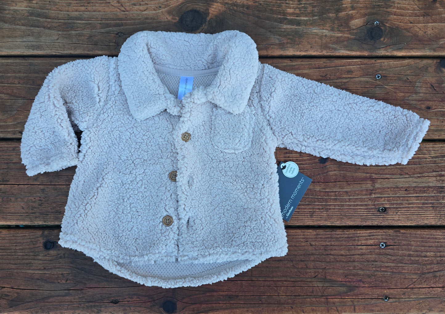 NWT Modern Moments Girls Beige Sherpa Sweatsuit-12M