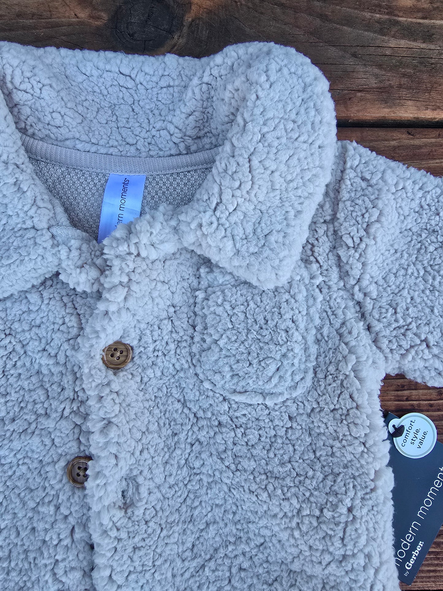 NWT Modern Moments Girls Beige Sherpa Sweatsuit-12M