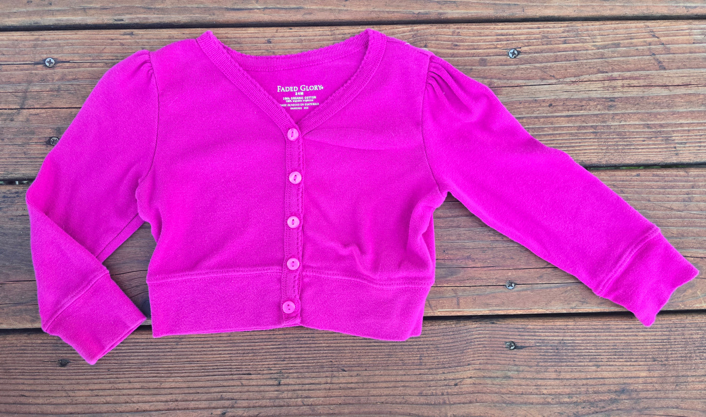 Faded Glory Girls Wrap Cardigan -24M