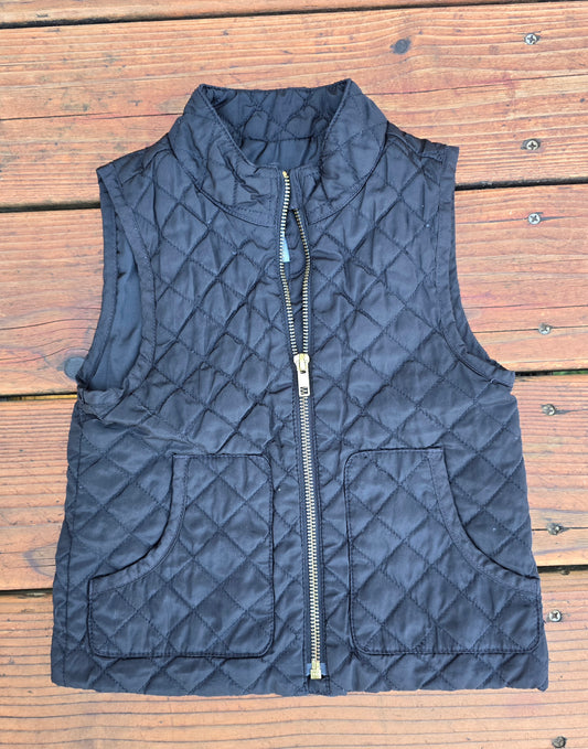 Old Navy Girls Black Sleeveless Quilted Vest-4T