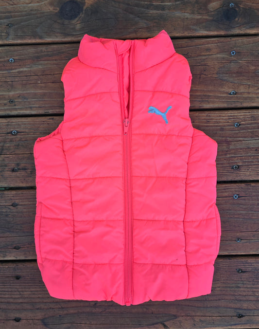 Puma Girls Neon Pink Puffer Vest-3T/4T