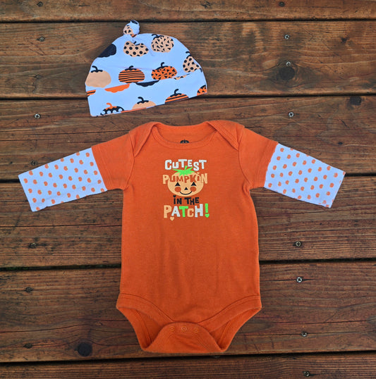 Girls Halloween Long Sleeve Onesie-0/3M