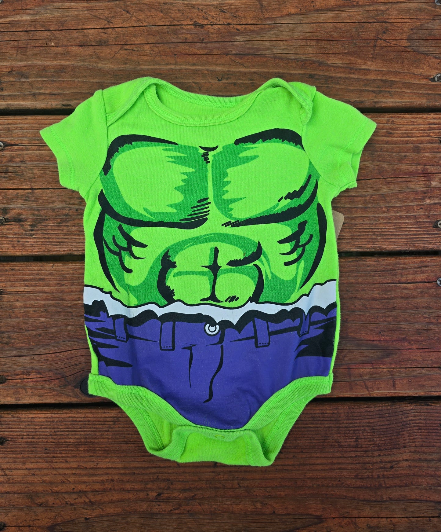 Marvel Boys Hulk Onesie Costume-3/6M