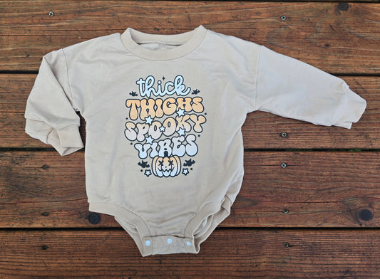 Thick Thighs Girls Long Sleeve Onesie-12/18M