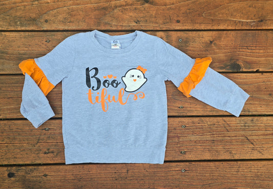 BMG Girls Gray Long Sleeve Blouse-10/12