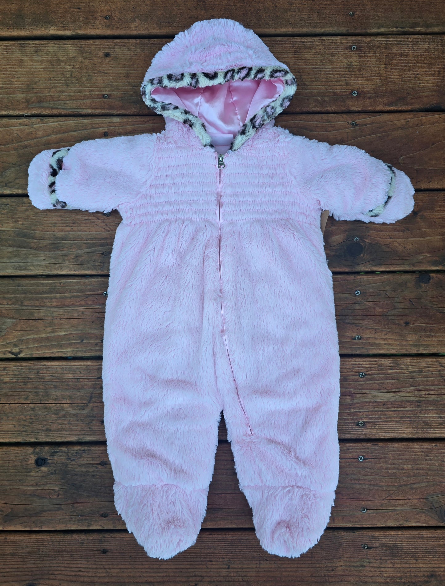 Pistachio Girl Plush Faux Fur Snowsuit-6/9M
