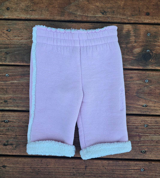 Columbia Girls Pink Fleece Snow Pants-6M