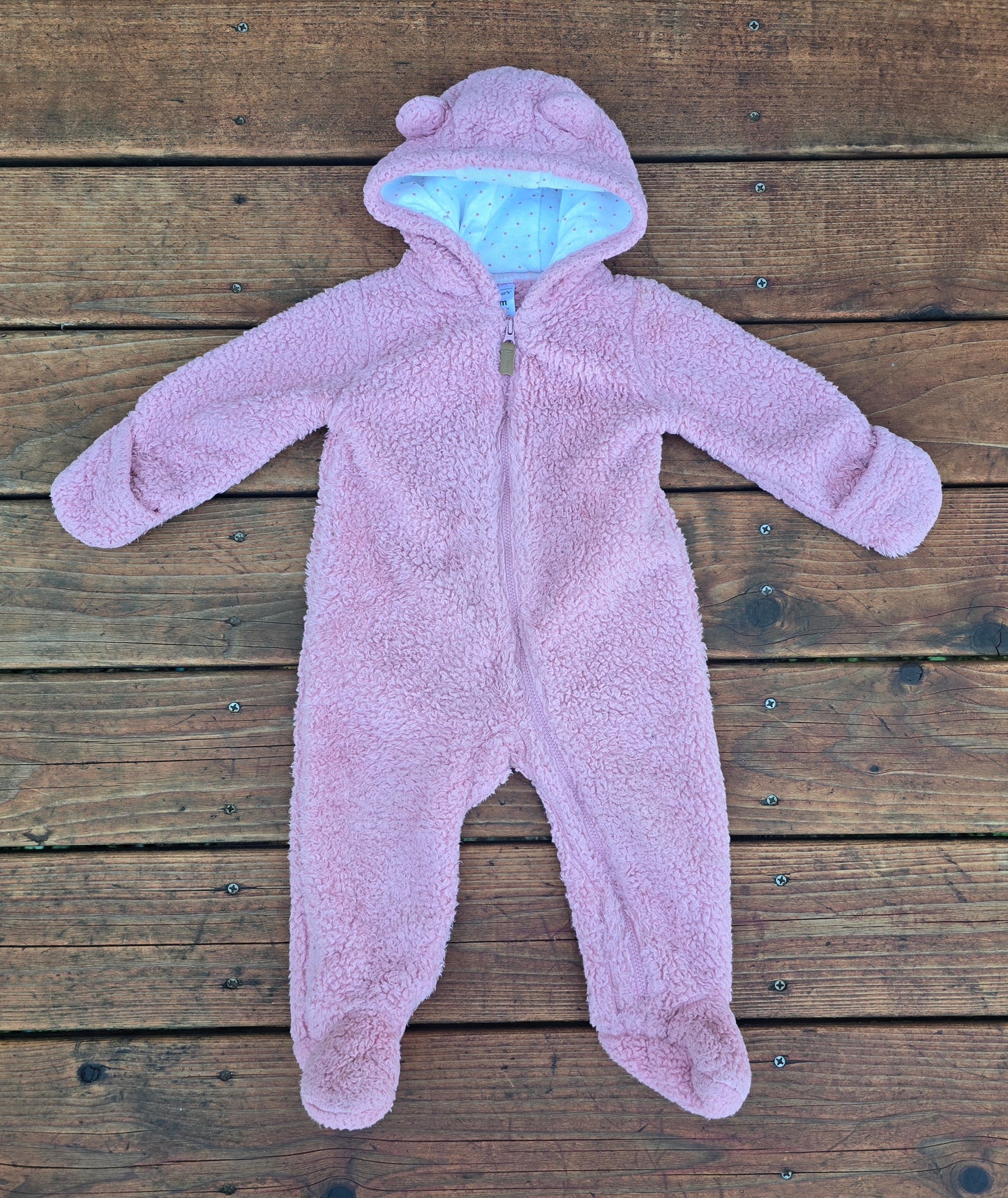 Carter's Girls Sherpa Light Pink Snowsuit-9M
