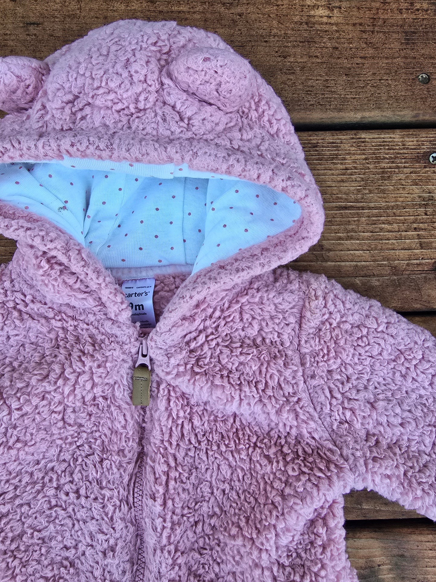 Carter's Girls Sherpa Light Pink Snowsuit-9M