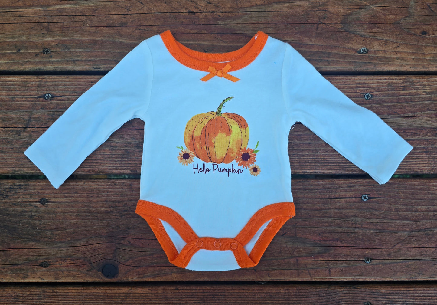 Baby Essentials Girls Pumpkin Onesie-3M