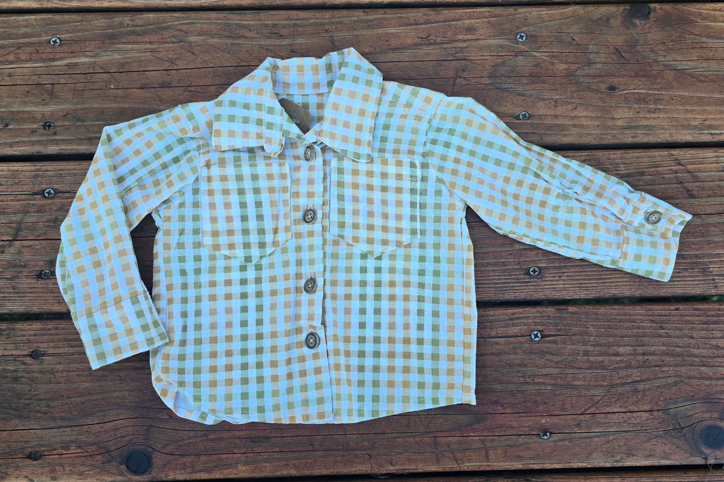 Boys Plaid Button Down Shirt-6M