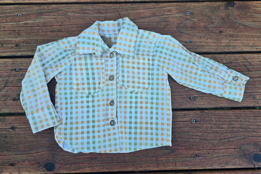 Boys Plaid Button Down Shirt-6M