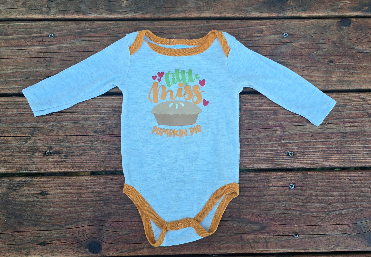 Baby Kiss Girls Pumpkin Pie Onesie-3/6M