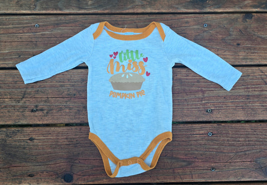 Baby Kiss Girls Pumpkin Pie Onesie-3/6M