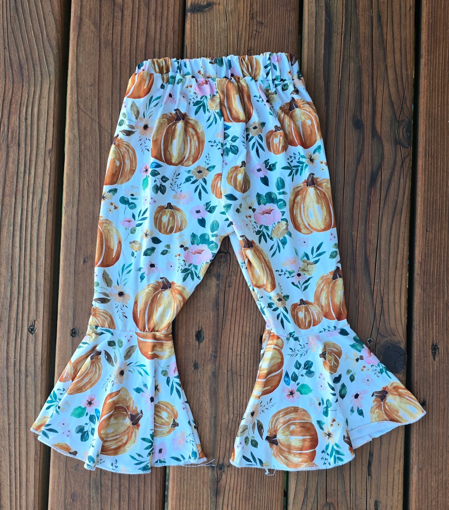 Girls Pumpkin Pull On Flared Pants-2T/3T