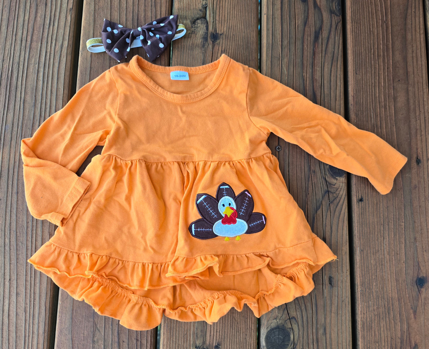 Girls 3 Piece Thanksgiving Outfit-18/24M