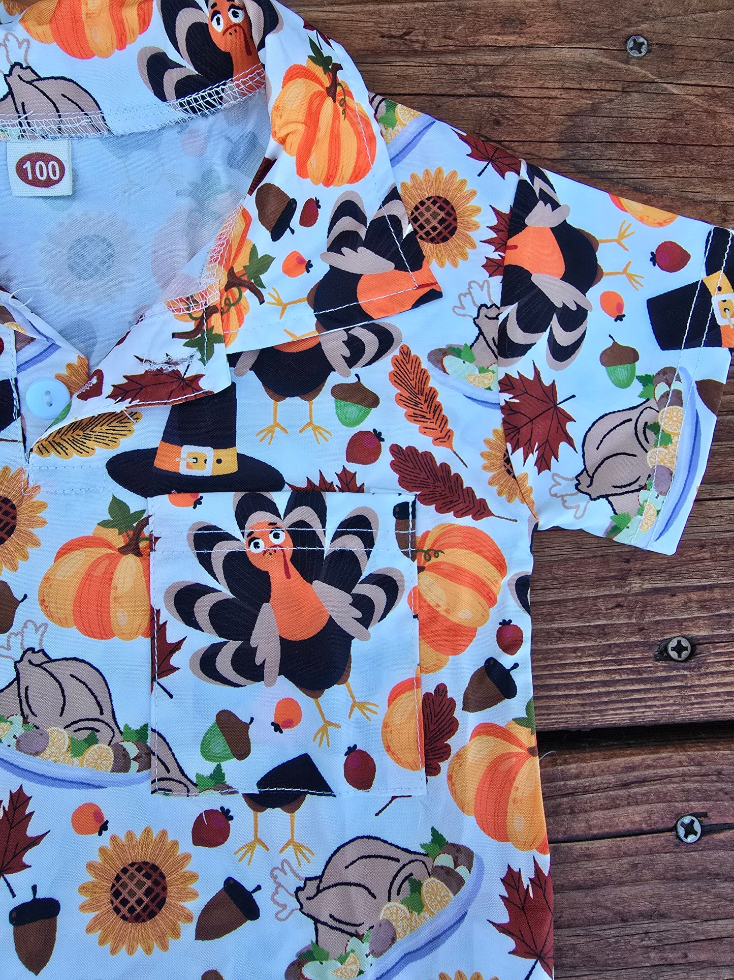Boys Thanksgiving Polo Shirt-2T/3T