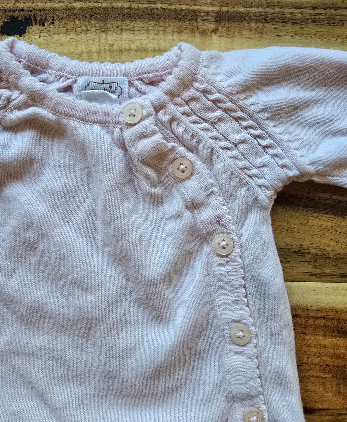Mudpie Girls Pink Sweater-0/3M
