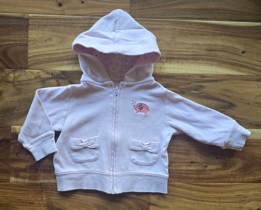 Carter's Girls Elephant Zip Up Hoodie-6M