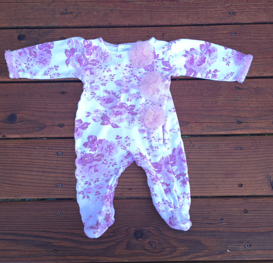 Laura Ashley Girls Snug Fit Snap Pajama-6/9M