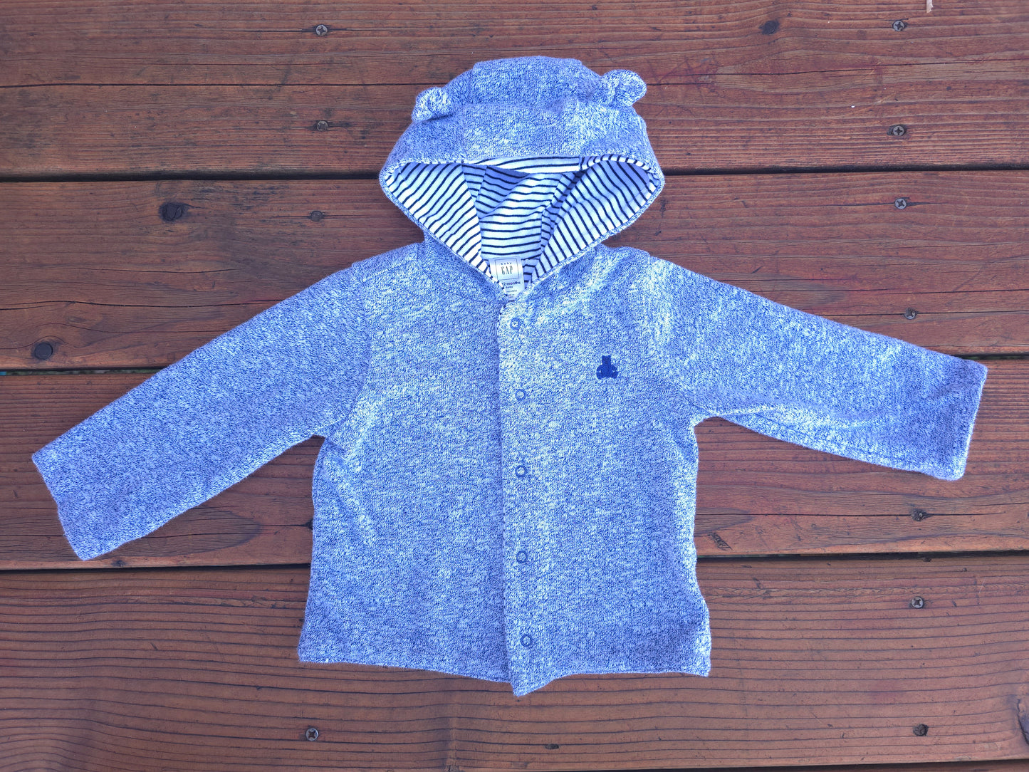Gap Boys Button Down Reversible Hoodie-6/12M
